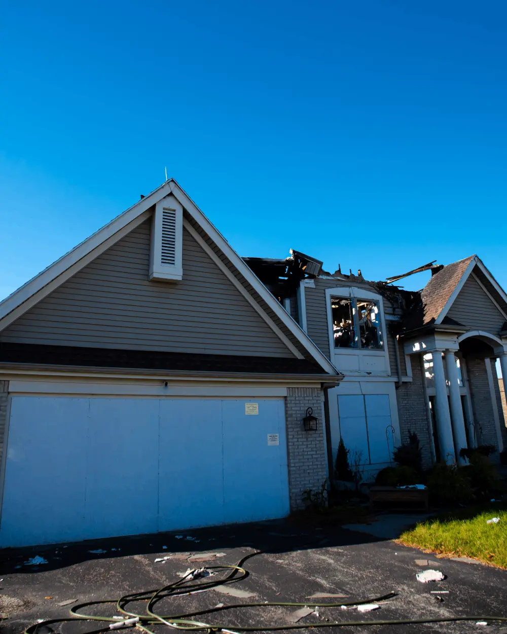 house with fire damage