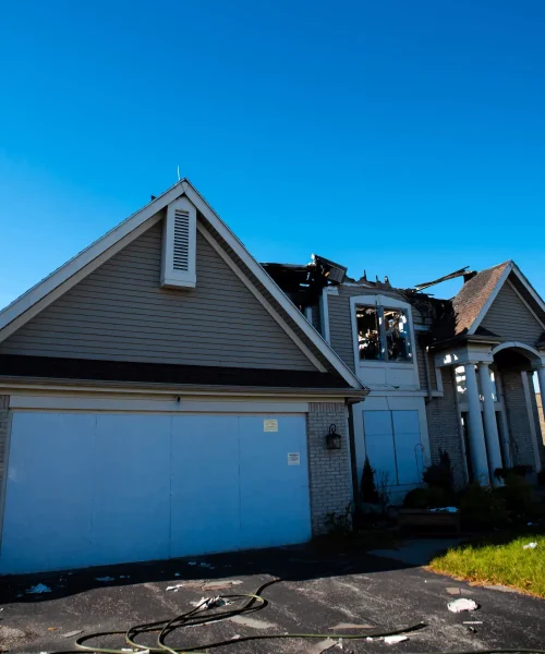 house with fire damage